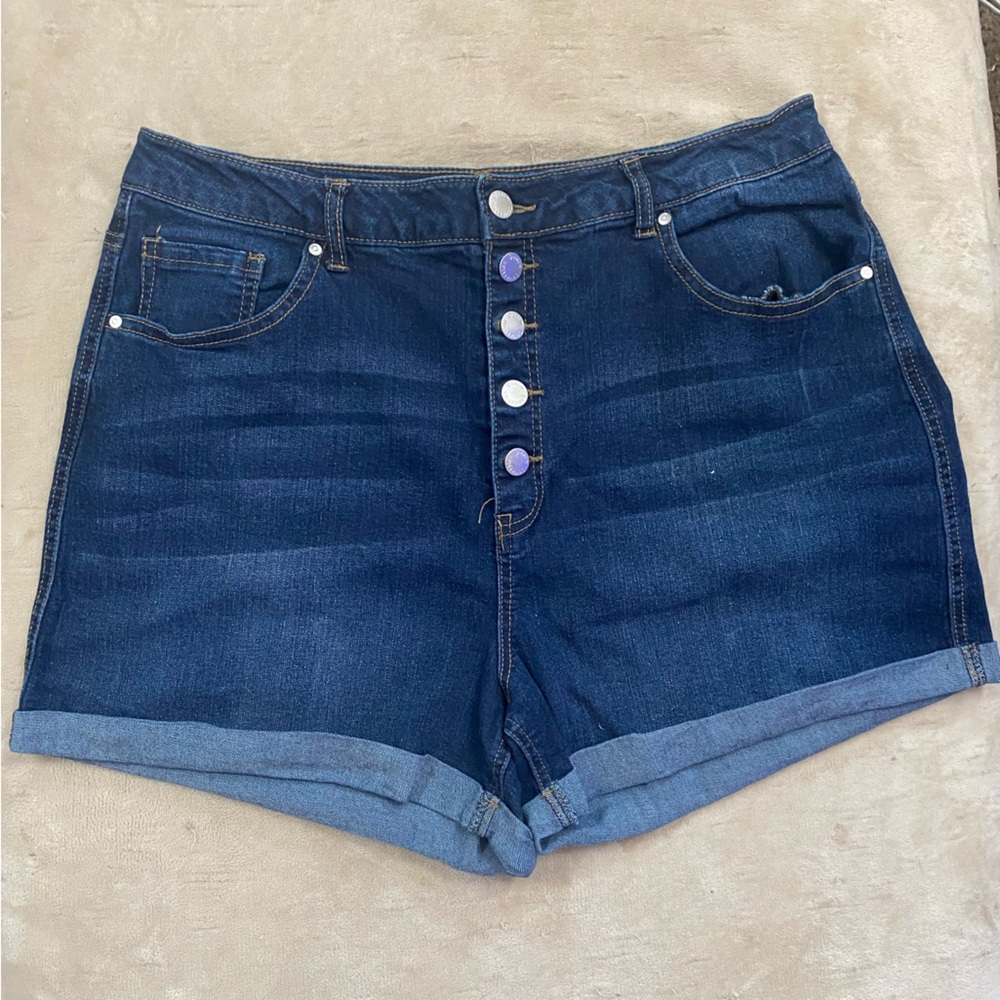 JustFab Dark Blue Jean Shorts